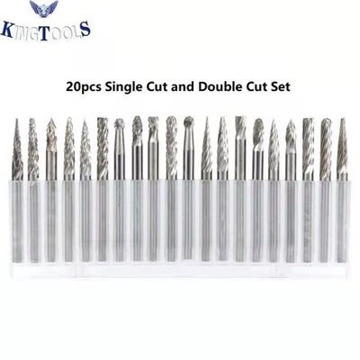 品質  20PC Double Cut Carbide Burr Set 0.118" (3mm) Shank, Rotary Tool Bits Cutting Burrs 工場
