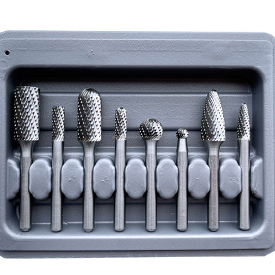 良い価格 灰色色の炭化物はぎざぎざセット8 PCS ROATRYファイルをひくセットをぎざぎざを付けます オンライン
