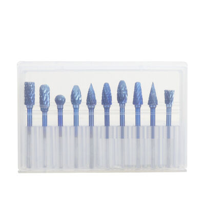 良い価格 金属および木工用の青色コーティングを施した3mmシャンクダブルカットタングステンカーバイドロータリーバー オンライン