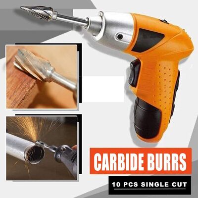 品質 メタルツール 固体カービッドバーセット 10 PCS ダブルカット トルンステンカービッドローータリーバーセット 1/4 インチ シャンク ダイエットグリンドビット 工場